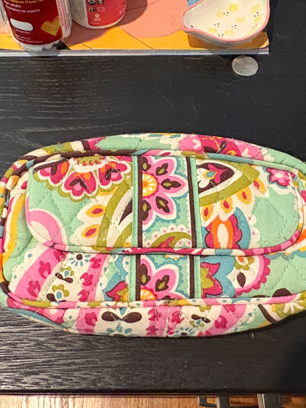 Quilted Floral Wristlet Pouch - Mint & Pink